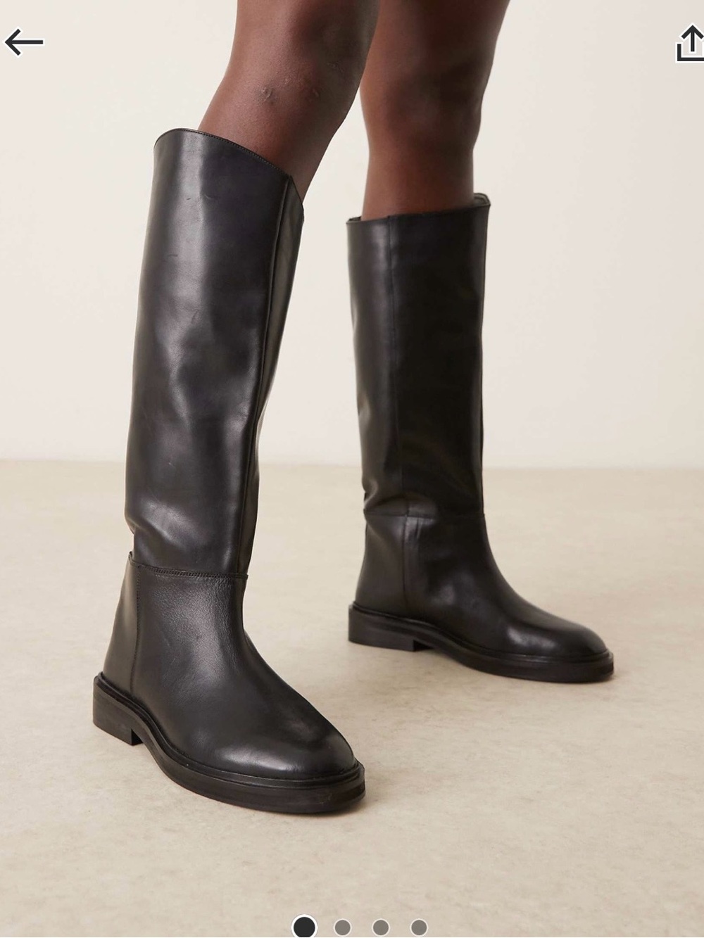 ASOS Black pull on Leather Riding Boots